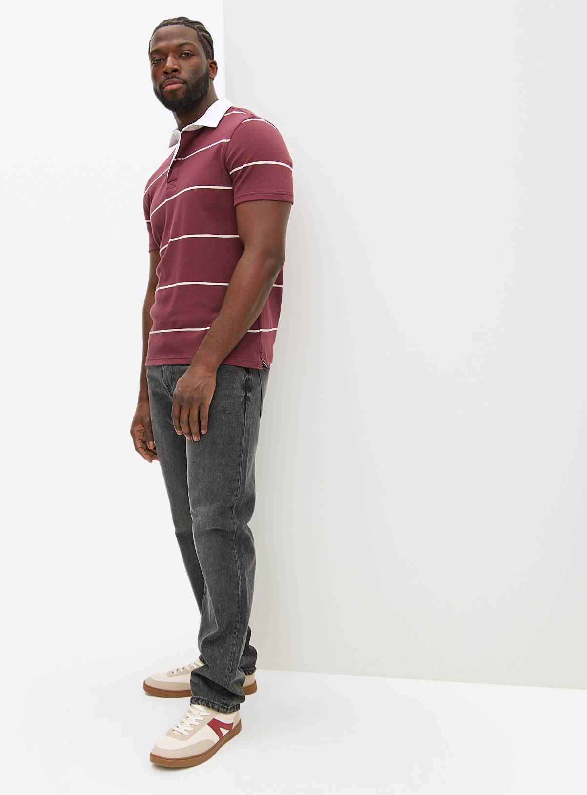 Red Stripe Short Sleeve Rugby Polo Shirt  XXL - Image 2